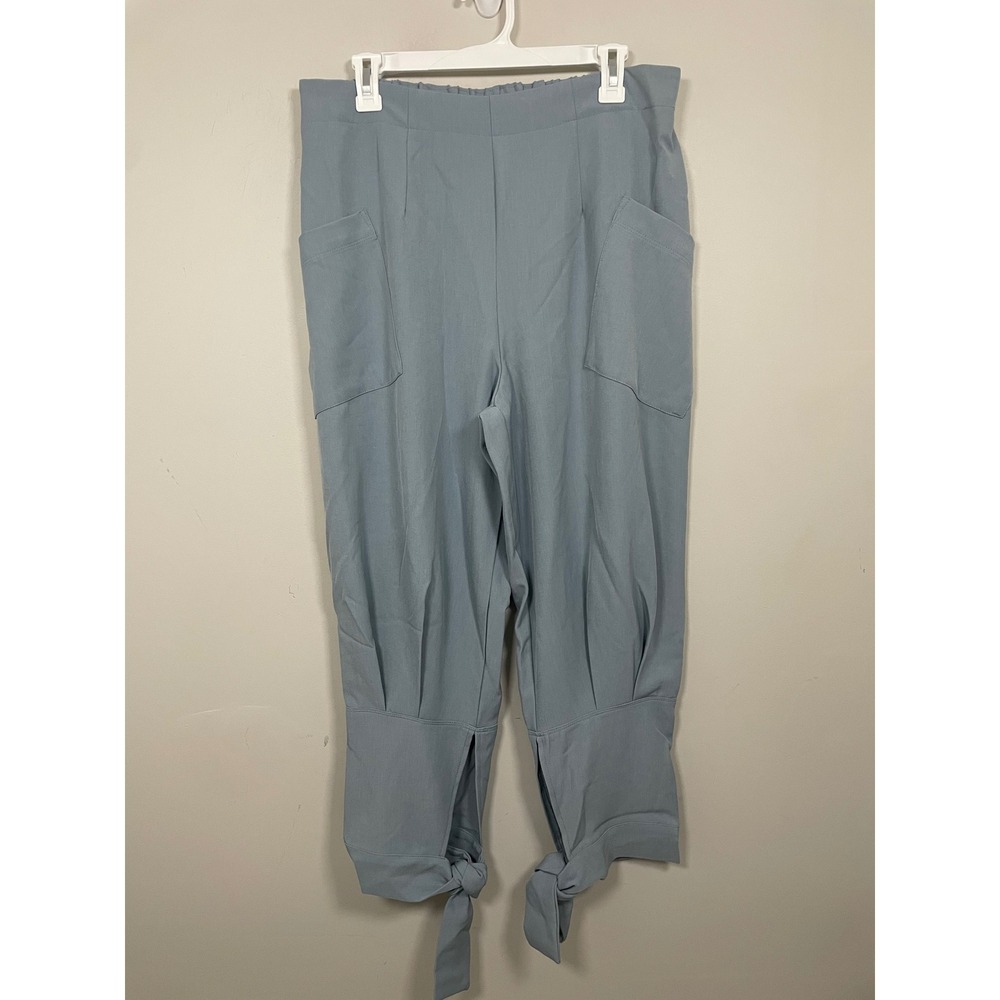 NWT Halara High Rise Pocket Knot Casual Pants in Blue Size Large Athleisure